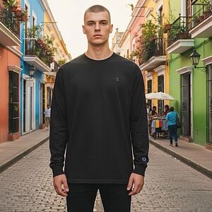 🤑 5/$25 Champion Men's Black Long Sleeve Tee